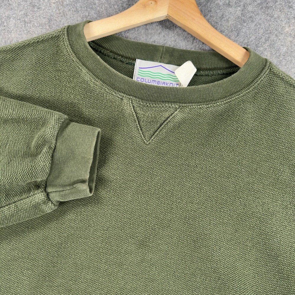 Columbiaknit Sweatshirt Mens XL Green 100% Cotton Knit Crewneck Made USA